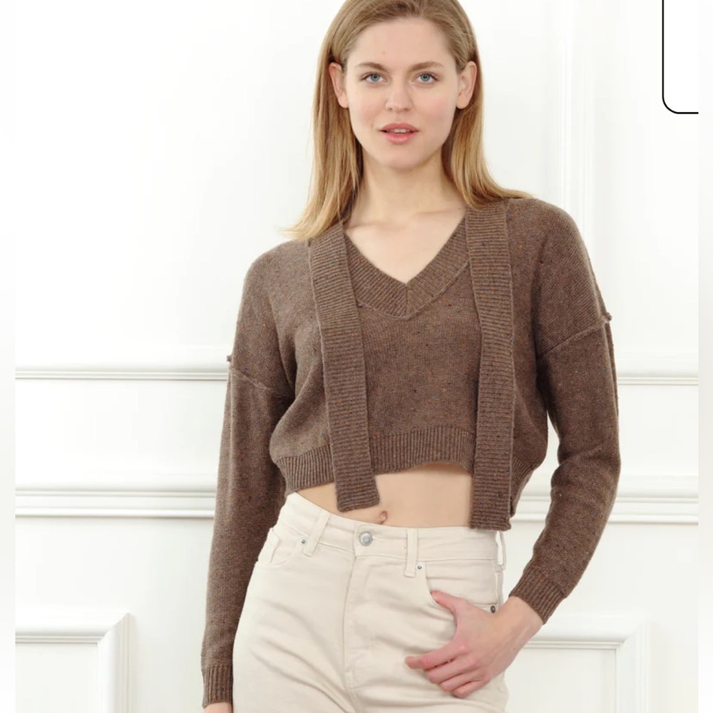 Zero Degrees Celsius V Neck Tie Sweater, xs